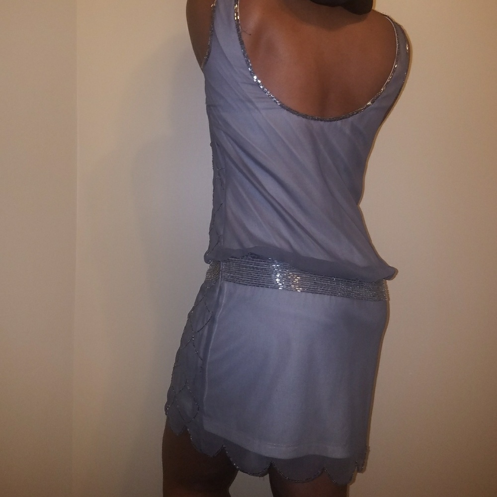 Silver evening dress